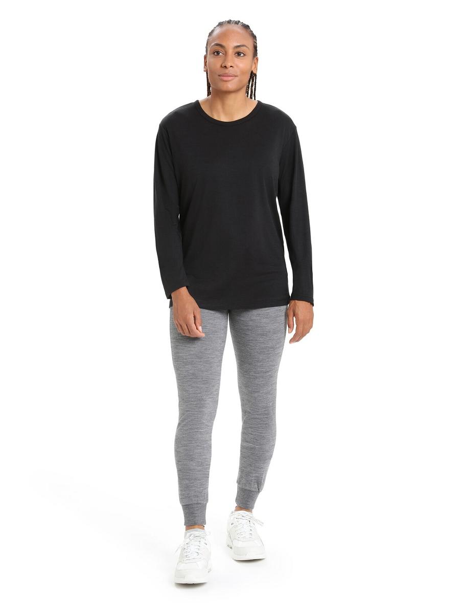 Icebreaker Merino Granary T-Shirt Naisten Long Sleeve Mustat | FI 1639GSOL